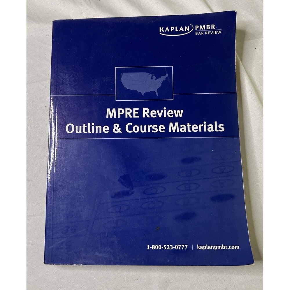 Kaplan PMBR MPRE Bar Review Outline & Course Materials Edu Study Guide Good USED
